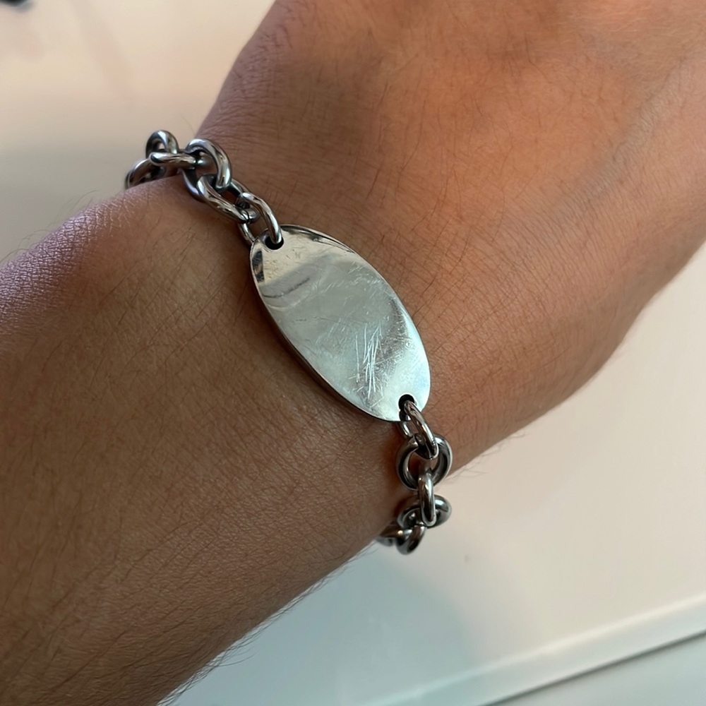 Edforce Stainless Steel Tag/Plate Bracelet